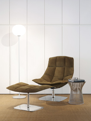 Jehs+Laub Lounge Chair and ottoman with aluminum pedestal base