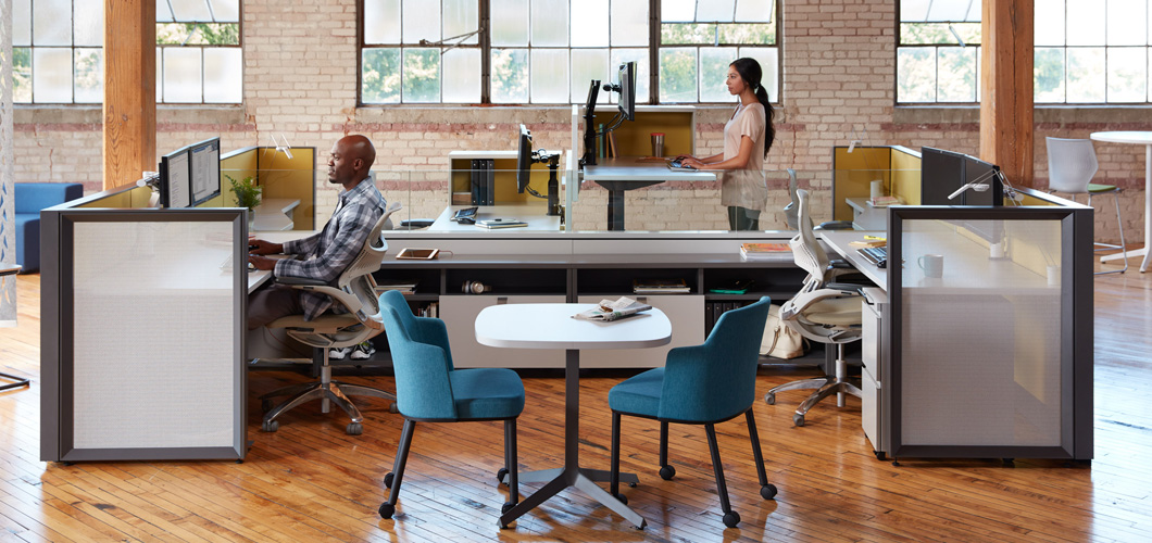 Tone Height Adjustable Sit to Stand Desks and Tables by Antenna Design for Knoll