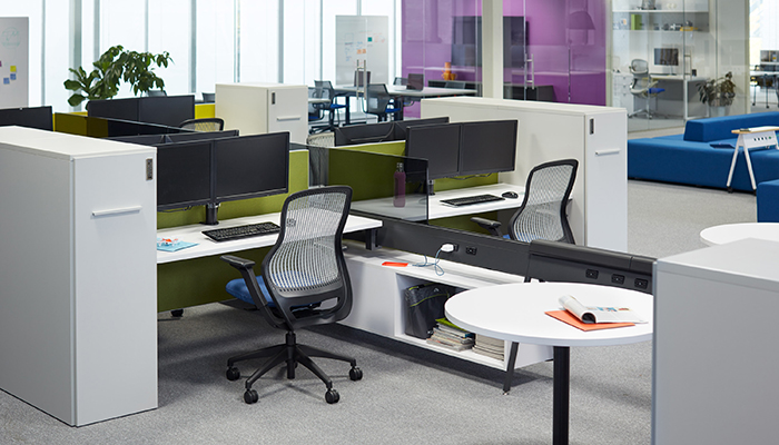 ReGeneration by Knoll® Task Chairs, Horsepower Technology Beam and Anchor Storage
