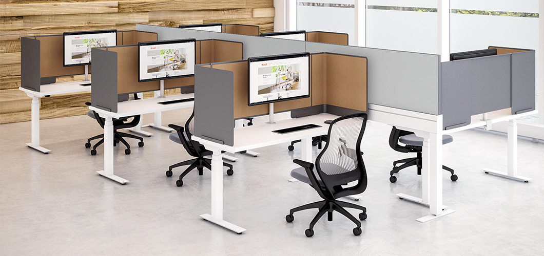 k screen extend desk modestly panel by Knoll