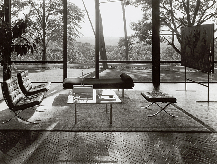 Ludwig Mies van der Rohe's Barcelona Collection in Philip Johnson's Glass House in New Canaan