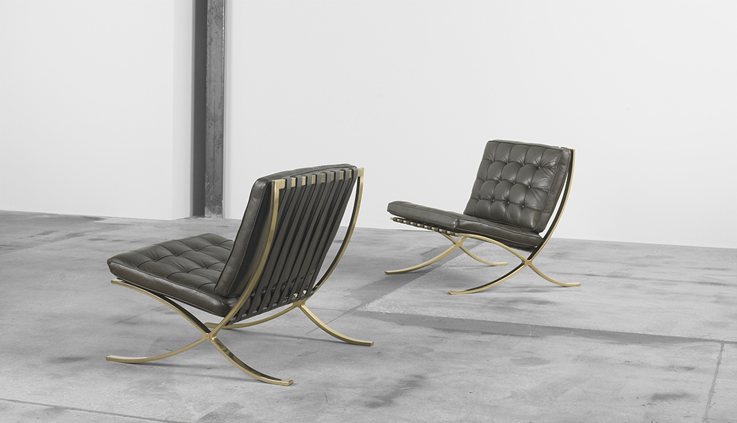 Design Deconstructed: The Barcelona Chair | The Barcelona Chair in bronze, c. 1970s | PC: Wright | Knoll Inspiration