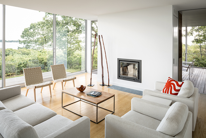 Jens Risom Lounge Chairs in Casco Bay Living Room, Designed by Carol Wilson