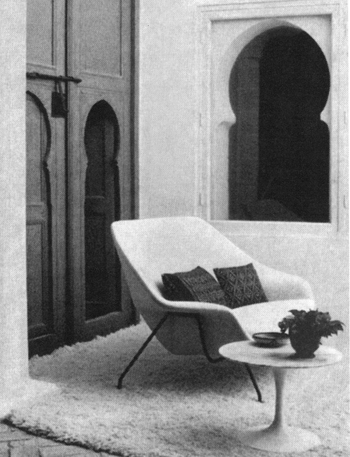 Womb Settee in situ at Yves Vidal and Charles Sévigny's home in Tangier, Morocco | Knoll Inspiration