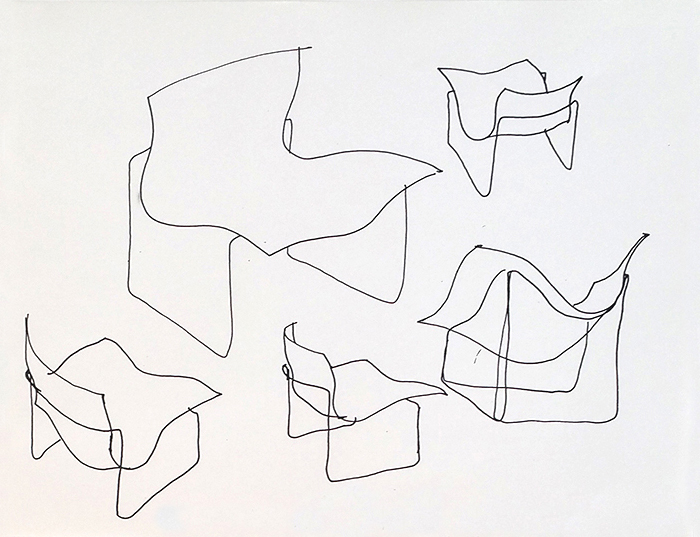 Sketches for the Handkerchief Chair by Massimo Vignelli, 1983 | PC: Vignelli Center for Design Studies | In Conversation with Kathy Brew | Knoll Inspiration