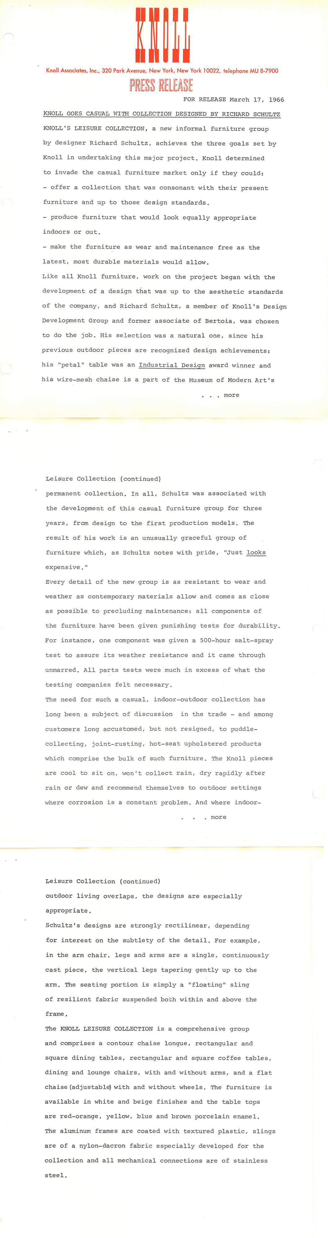 Schultz Archival Press Release