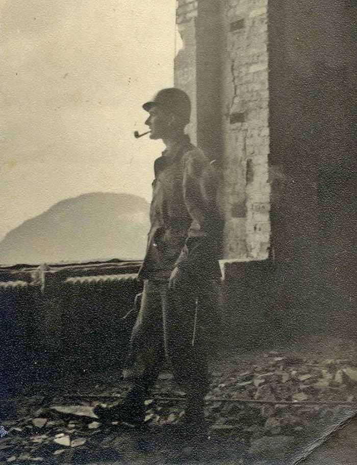 Jens Risom as a soldier during WWII, 1944 | PC: Jens Risom | Knoll Inspiration