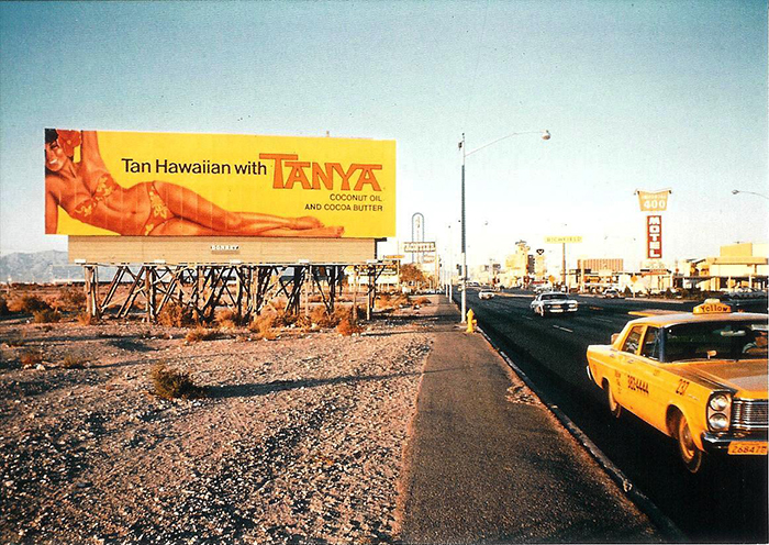“Tanya” billboard used as the cover image on both editions of Learning from Las Vegas | PC: Denise Scott Brown | Knoll Inspiration