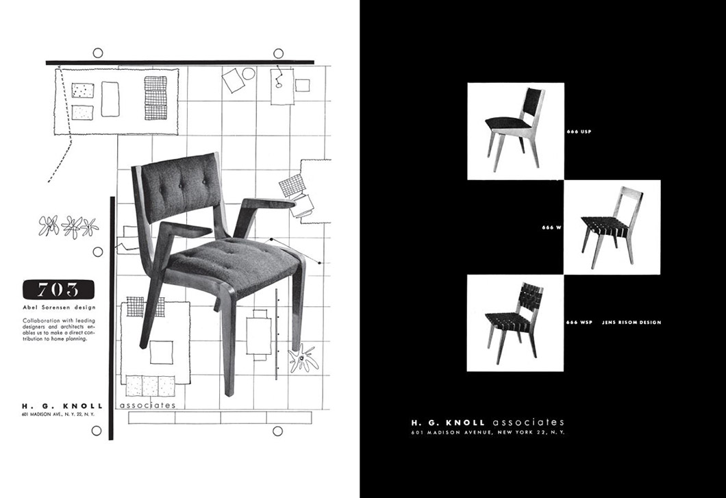 Knoll advertisements by Alvin Lustig | PC: Alvin Lustig Archive | Knoll Inspiration