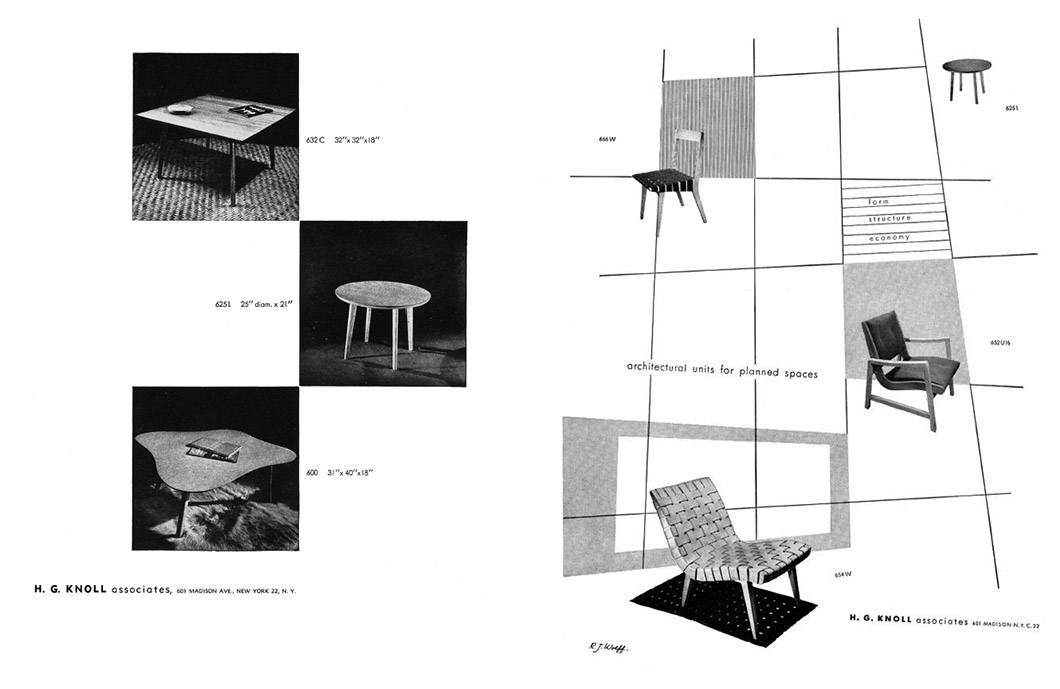 Knoll advertisements by Alvin Lustig | PC: Alvin Lustig Archive | Knoll Inspiration