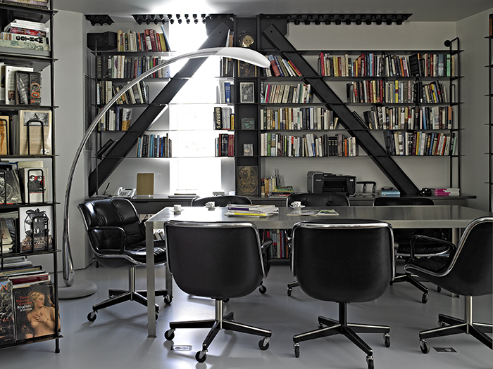 Office with Charles Pollock Executive Chairs for Marie Ève & Michel Berty's East Hampton Residence