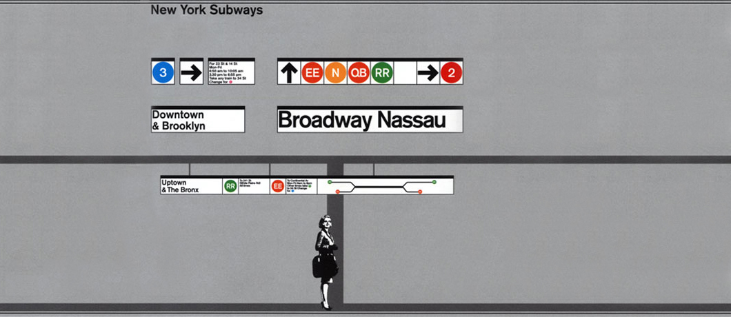 New York's subway signage after the redesign by Massimo Vignelli and Bob Noorda of Unimark in 1970 | In Conversation with Knoll Inspiration