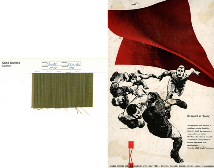 KnollTextiles Archival Collection | Rugby Upholstery, inspiration for Striae Stripe