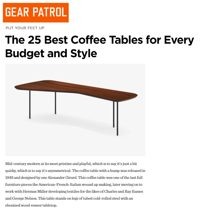 Gear Patrol Features Alexander Girard Coffee Table
