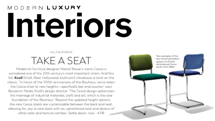 Houston Chronicle Features Cesca Stools, Saarinen Executive Stools and Butler Table