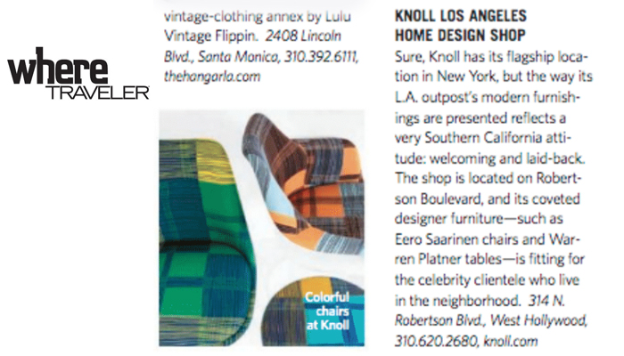 Knoll Where Traveler Los Angeles Home Design Shop