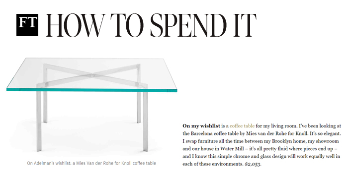Knoll Barcelona Table Lindsey Adelman Financial Times How to Spend It