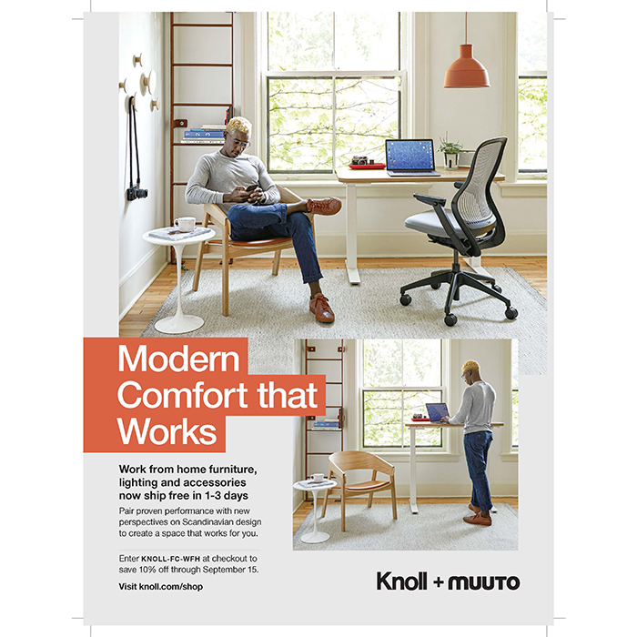 Knoll Print Advertisement in September issue of Fast Company