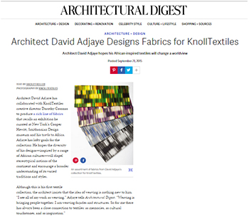 The Adjaye Collection in Architectural Digest