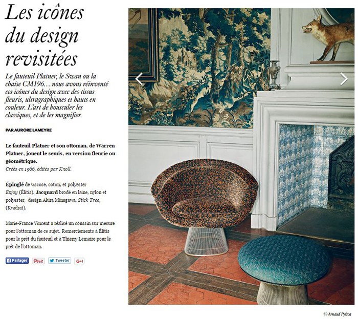 Platner Furniture in AD Magazine France