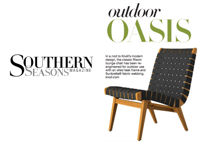 Knoll Risom Outdoor Collection Southern Seasons Sophisticated Living Summer 2018