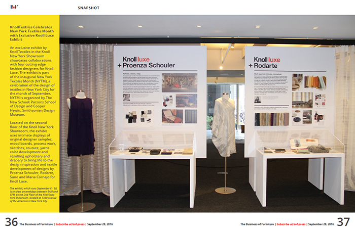 KnollTextiles Exhibition in Business of Furniture