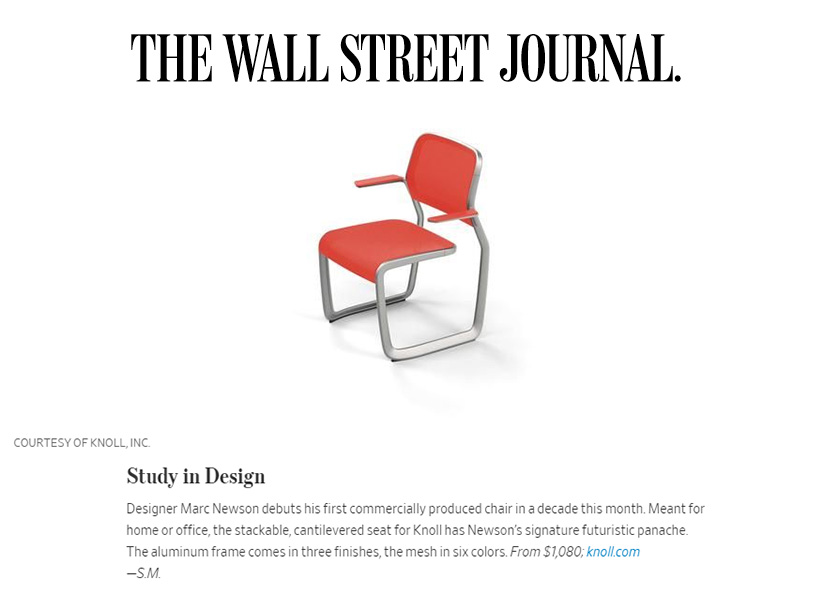 Architectural Digest and WSJ Magazine Feature the Newson Aluminum Chair