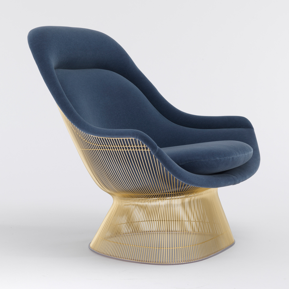 Platner easy chair and Ottoman - Gold thumbnail