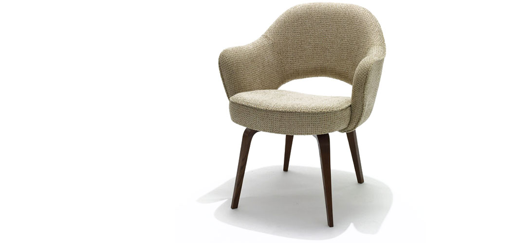 Knoll Saarinen Executive Arm Chair with Wood Legs by Eero Saarinen
