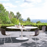 bertoia molded side chair outdoor saarinen dining table vetro bianco