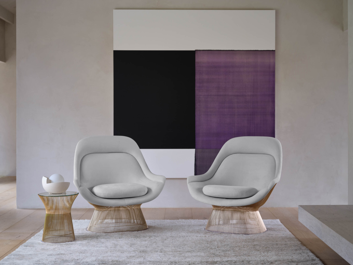 Platner Easy Chair and Platner Side Table