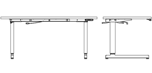 Electric Height Adjustable C Leg Desk, Adjustable Height Desk Dimensions