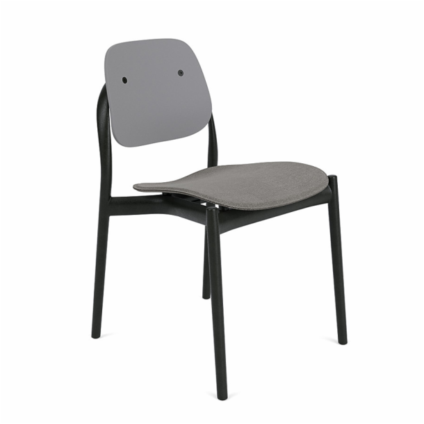 Iquo Chair - Armless with Upholstered Seat & Plastic Back