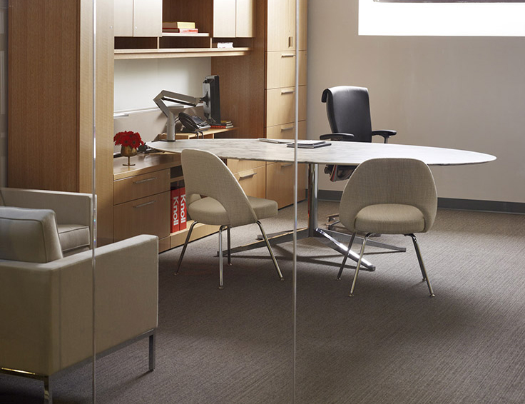 Reff Profiles Private Office Florence Knoll Table Desk Oval Saarinen Executive Armless Chairs Life Chair