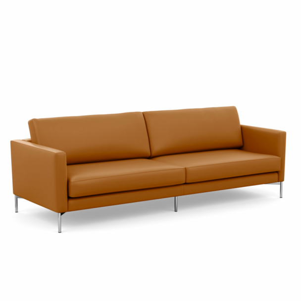 Florence Knoll Sofa, Black And Orange Leather Sofa