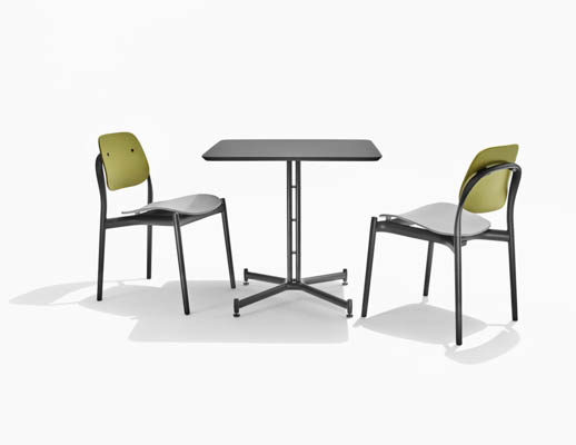 Iquo Collection armless chair Iquo Collection Square table