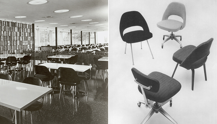 Left: General Motors Technical Center, 1956. Right: 70 Series, 1950.