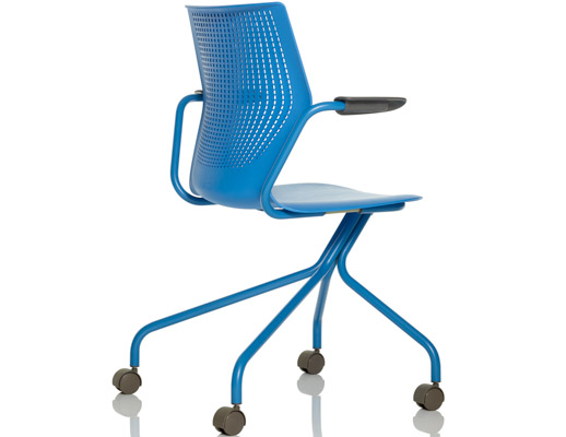 multigeneration by knoll hybrid chair formway design side chair bright blue