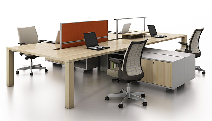 Reff Profiles™ Open Table and Credenzas with Remix™ Work Chairs 