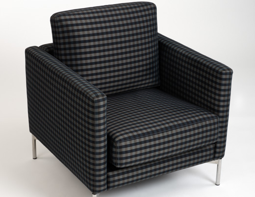 Odyssey Collection Pattern Yeni Upholstery Black Blue Grey Plaid Divina Chair 