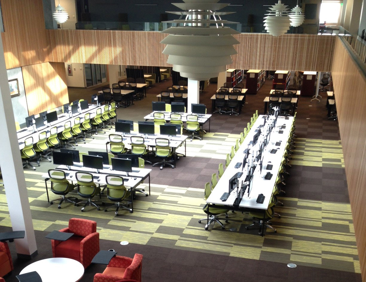 University of Portland Clark Library Antenna Workspaces Generation Chairs Antenna Big Table Activity Spaces Saarinen Womb Chair