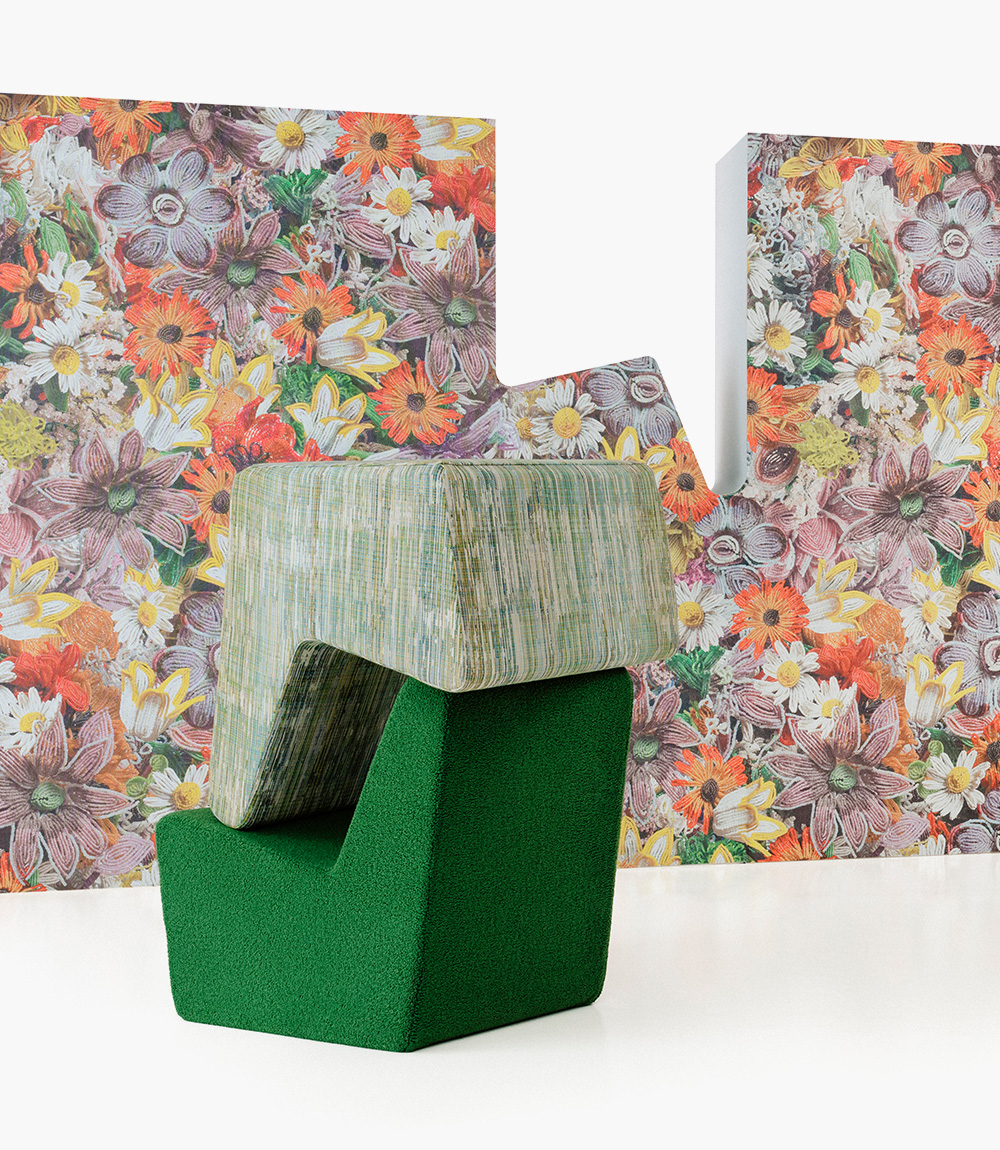 KnollTextiles Nick Cave Collection - Big Floral - Vert - Puff