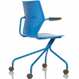 multigeneration by knoll hybrid chair formway design side chair bright blue