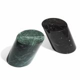Verde Alpi and Nero Marquina Marble side table