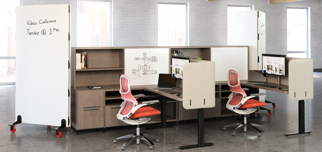Knoll Desk-mounted and desktop screens for privacy and space delineation in the open office