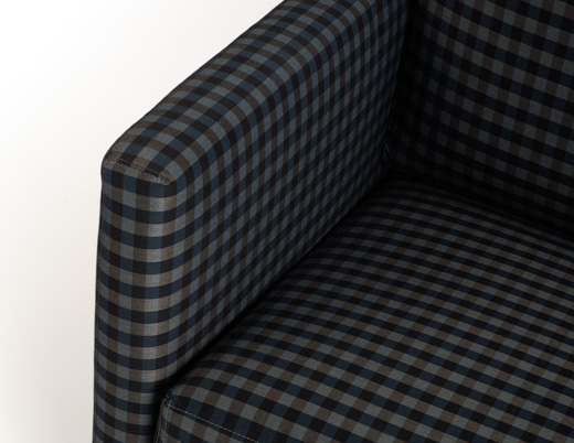 Odyssey Collection Pattern Yeni Upholstery Black Blue Grey Plaid Divina Chair 