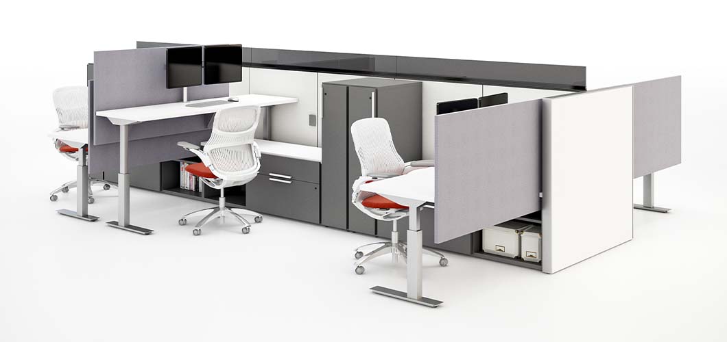 Universal Privacy Desk Modesty Screen with Fabric Surface