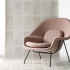 The Fields Collection Rachel & Nicholas Cope | Expanse Wallcovering Buzz Upholstery on Womb Chair