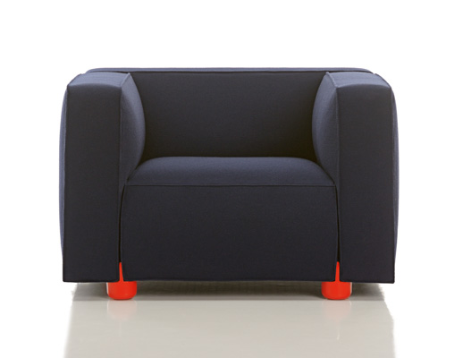 Barber Osgerby Armchair Lounge Collection Edward Barber & Jay Osgerby red feet