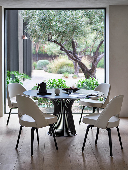  Saarinen Executive Chairs and Platner Dining Table